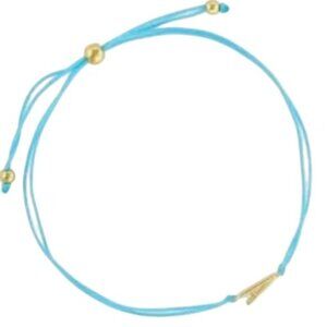 Gorjana Initial Prism Bracelet – Blue String with Gold-Plated "A" Charm – NWT